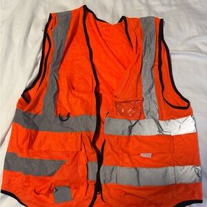 Orange Safety Vest with Reflective Stripes